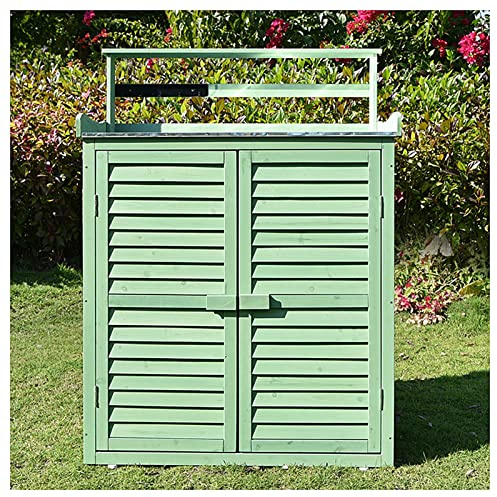 Potting Bench Garden Storage Shed - Outdoor Utility Tools Organizer with Racks and Shelves, Waterproof Roof, Ideal for Backyard Gardening