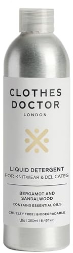 Clothes Doctor Wool & Delicates Detergent | Machine & Hand Wash Laundry Shampoo | Soften, Scent & Nourish your Knitwear, Cashmere, Mohair, Angora, Silk, Delicates | 250ml 16 Washes