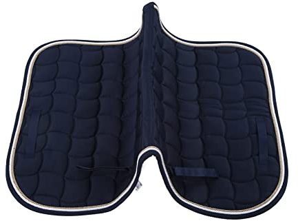 Sadelunderlägg för hästar för alla ändamål |Mjuk andningsbar dubbelrepdesign med handrem och omkrets |5 mm svampstoppning för förbättrad komfort/Trail Ridning/Training (Dark Blue)