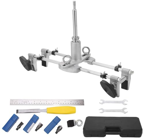 Professional Door Lock Mortising Jig & Hole Saw Kit | Solid Wood Door Lock Installation Tool with Adjustable Template | for Cutting Lock & Latch Holes, Door Fitting & Carpentry