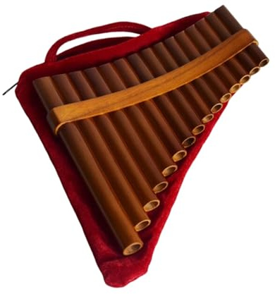 Panflöte Instrument Traditionelles Musikinstrument Bernsteingelbe Panflöte Mit 15 Pfeifen C-Dur Und G-Dur Anfängerniveau(15-pipe C major right-hand bass)