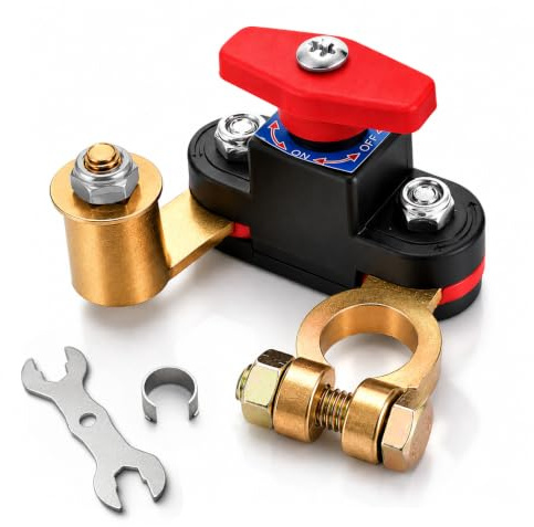 Batterie Schalter 12V 24V, Batterieschalter 12V Trennschalter aus Reinem Kupfer, Batterie Hauptschalter 12 Volt, Autobatterie Trennschalter, Batterietrennschalter für Auto, LKW, Boot und Wohnmobil