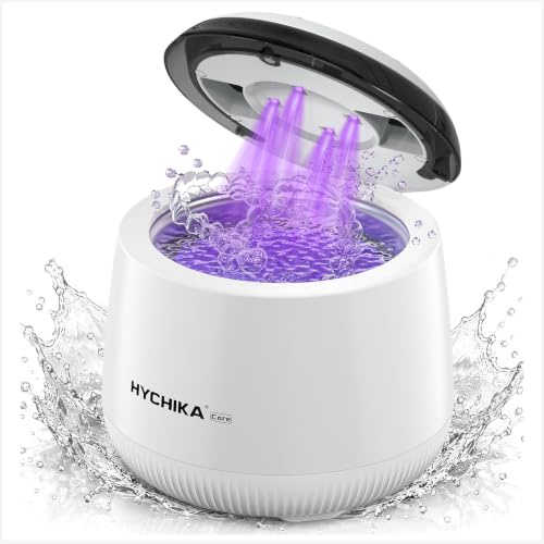 Nettoyeur Ultrason Appareil Dentaire avec UV-C,Étanche,Pod Dentaire Sonique 48kHz avec Minuteur,4 Modes,200 ml,pour Prothèses Dentaires,Aligneurs et Gouttières Nocturnes,Blanc