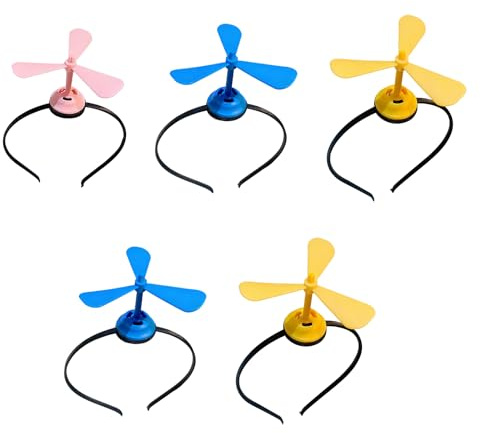 Creative Funny Windmill Hairband with Elastic Band Comfortable for Long Party Wear Safety Bamboo Copter Hairband Windmill Hair Hoop