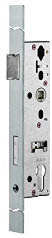 SSF Rohrrahmenschloß RR02 45mm Dorn, 16 mm Stulp, 400mm EXTRA Lang, Nickel, Einsteckschloss, Schloss, Türschloss