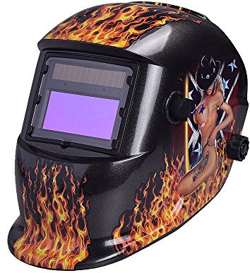 Nuzamas Maschera per saldatura ad energia solare, oscuramento automatico, protezione per il viso per Arc Tig Mig Grinding Plasma Cutting con gamma di tonalità regolabile DIN4/9-13 protezione UV/IV