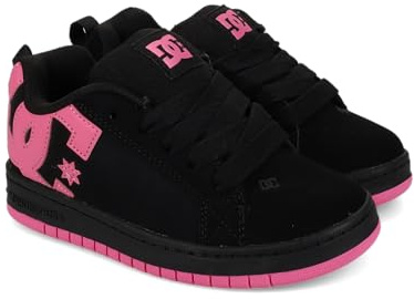 DC Unisex-barn court graffik ungdom skate-sko, svart/rosa, 6,5 stort barn, Svart/Rosa, 6.5 US Big Kid