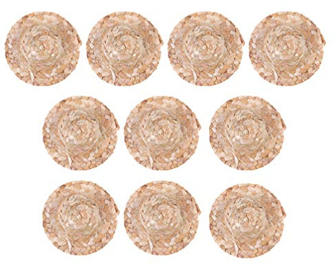 SUPVOX 10pcs Mini Straw Hats Doll Straw Hats Small Natural Straw Hats for Boats DIY 5 4cm