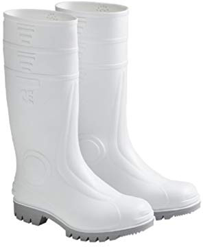 Rossini Trading Stivale Uso Alimentare TTI070 da Lavoro Uomo Donna in Gomma PVC Suola Antiscivolo anticaseina Resistenza solventi Oli Benzine Protezione Bianco (40)