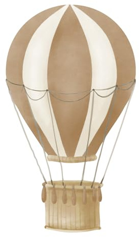 yabaduu Heißluftballon Wandtattoo 15x24cm 2er Set Mud für Kinderzimmer | Wandsticker für Mädchen Jungen Aquarell Dekoration Vinyl Folie matt wasserfest selbstklebend rückstandslos entfernbar Y034