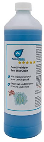 KaiserRein Sanitärreiniger Sani Blitz Clean 1 L Urinsteinlöser I Urinsteinentferner Extra starker Profi WC Reiniger für Boden-Fliesen Urinsteinentferner extra stark