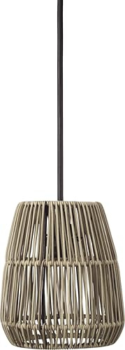 PR Home of Scandinavia Lampenschirm Rattan für Außen grau beige Saigon 18cm für E27 Pendelaufhang