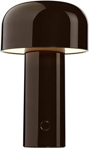 FLOS Bellhop Table Lampada da Tavolo Senza Fili Ricaricabile, Lampada Design da E. Barber e J. Osgerby, Lampada Led Dimmerabile 4 Step, Cavo Micro USB-C, 2.5 W, 100-240/5 V, 125x210 mm, Colore Cioko
