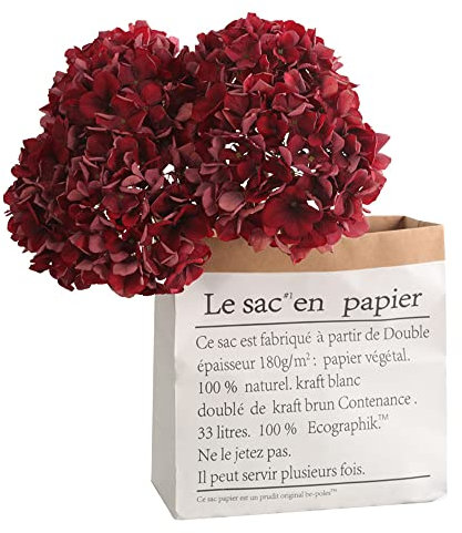 Hortensia artificiel naturel réaliste au toucher réaliste pour décoration de mariage, maison, fête, mariage, bureau, magasin (rouge)