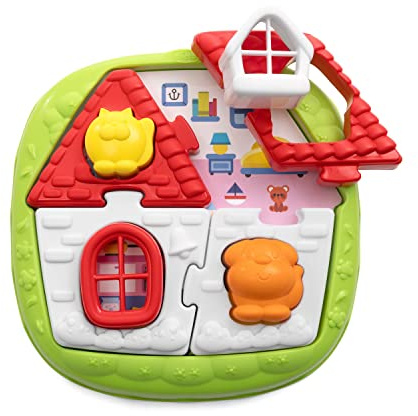 Chicco Puzzle Maison & Ferme 2 en 1, Puzzle et Jeu de Formes Emboîtables pour Enfants, avec 8 Pièces, 8 Formes et 2 Décors, Fabriqué en Italie, Jouet Éducatif, 10 Mois - 3 Ans