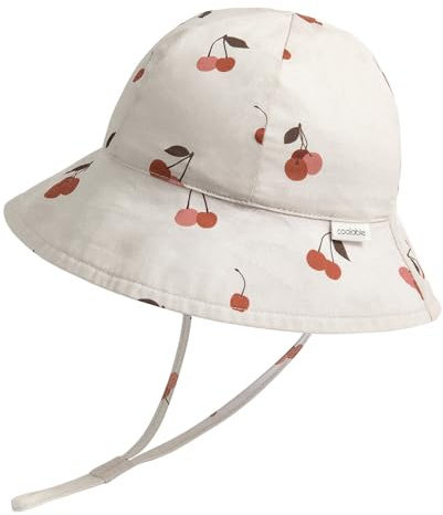coolable Cappello da Sole per Bambini Pieghevole e Regolabile, Cappello a Secchiello Estivo con Ampio Bordo, Protezione UV UPF 50+ per Neonati e Bambini - Ciliegia 4-6 Anni