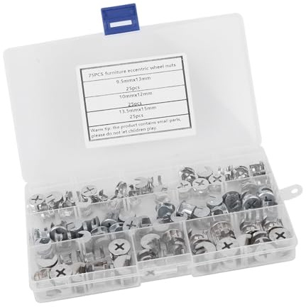 Korpusverbinder,Exzentermutter,Nocmuttern,Möbeerbinder,Exzenter Möbeerbinder 10Mm,Conter Easy B0819Bx8Hg Schrankschraube 75-Teiliges Nocmuttern-Möbel-Exzenter-Ruttern-Set 3-In-1-Verbindungs-Befes