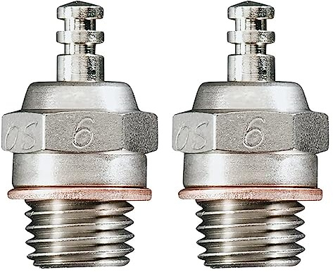 AutoSwan RC Parts Glow Plug OS O.S. Former A3 No.6 6 Standard Glow Plug Spark Hot for RC Car Truck Nitro Engine - (2Pcs)
