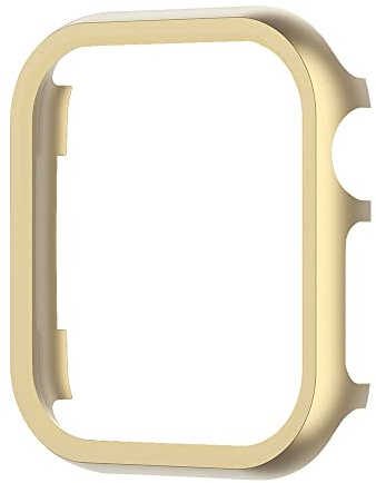 SCHIK Metallfodral till Apple Watch Series 8 7 41 mm 45 mm aluminiumlegering stötfångare fodral för iWatch 6 SE 5 40 mm 44 mm ram skyddsfodral (färg: Guld, storlek: 44 mm)