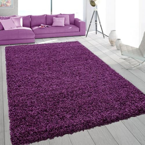 SASONS® Extra Large Shaggy Rug 5cm Thick Soft Pile Modern Fluffy Rugs for Living Room Bedroom Floor Carpet Mat Non Shedding Warm Colours Small Large X-Large Area Rugs (Purple, 80 x 150cm)