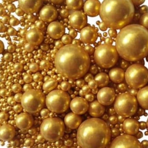 Essbare Perlen für Torten Gold Perlen 120G Tortendekoration Geburtstag Halloween Thanksgiving Weihnachtsfeier Team Abendessen Kuchen Papier Tasse Kuchen Dessert Keks Zucker Streusel
