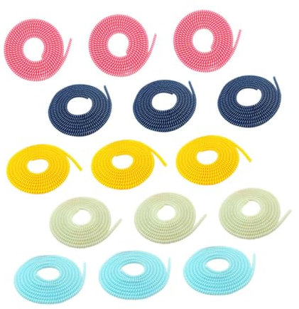 Veemoon 15 Pcs Spiral Cable Protector Sleeve Tpu Wire Protector for Wires and Network Cables Desk Cord Management to Protect and Organise Random Color