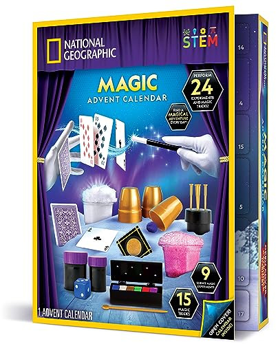 NATIONAL GEOGRAPHIC 2026 Magic Advent Calendar – 24 Days of Magic Tricks & Science Experiments, Holiday Countdown Calendar for Kids