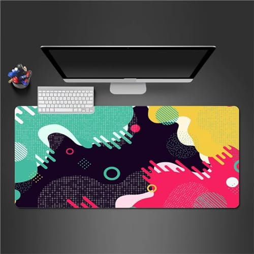 QiHon Gaming Mauspad XXL Grün Schwarz Rosa Großes Mauspad Schreibtischauflage mit Vernähte Kanten Einer speziellen Oberfläche verbessert Geschwindigkeit und Präzision 800x400x2mm