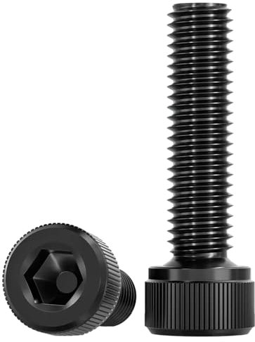 Drenky M8 Cylinder Screws with Hexagon Socket M8 X 25mm Socket Head Cap Screws Bolts DIN 912 (ISO 4762) 304 Stainless Steel Socket Screws Fully Threaded Allen Socket Cap Screws, Pack of 10, Black