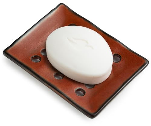 Cormomu Bar Soap Holder Shower, Ceramic Bathroom Soap Dish with Drainage