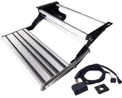 Rocker control,Wohnwagen Trittstufe,Einzelne Schicht Trittstufe Wohnmobil Elektrisch Aluminium Ausziehbare Trittstufe Zwei Kontrollmethoden