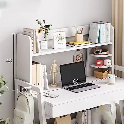 Estantería Pequeña De Sobremesa - Librería Multifuncional De Sobremesa Para Ordenador, Librería De Escritorio De Madera Maciza Para Escritorio De Computadora, Estante De Exhibición Ajustable(B,80X20X4