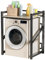 Tneukoom Adjustable Washer Dryer Shelf, Freestanding Iron Storage Rack with Anti-Skid Pads, Over the Washing Machine Organizer for Laundry Room, Bathroom,Durable & Easy to Install