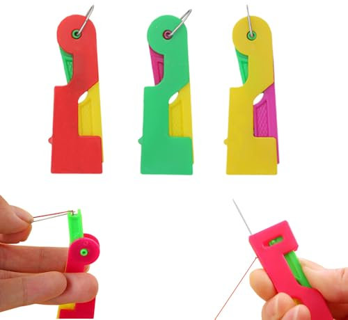 Matame Einfädelhilfe,Einfädelhilfe für Nähnadeln Nähmaschinen Zubehör Kunststoff Nähnadeln Einfädler, Automatischer Einfädler Nadel Threading Tool für Handnähen und Nähmaschinen (3PCS)