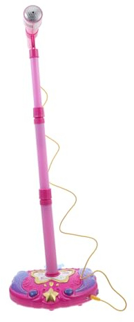 Didiseaon Microfono Giocattolo per Bambini Funzione Karaoke Portatile, Materiale Plastico Sicuro e Design Rosa Adatto a Ragazzi e Ragazze per Gioco Educativo