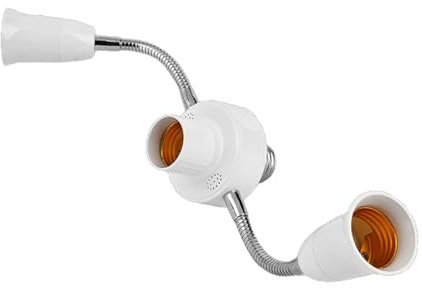 DIIOOMIEEU Base ajustable E27 divisor de enchufe de luz de cuello de cisne LED convertidor con manguera de extensión 3 4 5 6 vías adaptador