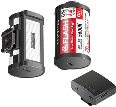 TTARTISAN M01 On-Camera Flash With J01 Wireless Flash Trigger, GN12 5600K(±200k),4 Power Levels, Mini Camera Flash for Fuji Sony Canon Nikon Leica Olympus Camera