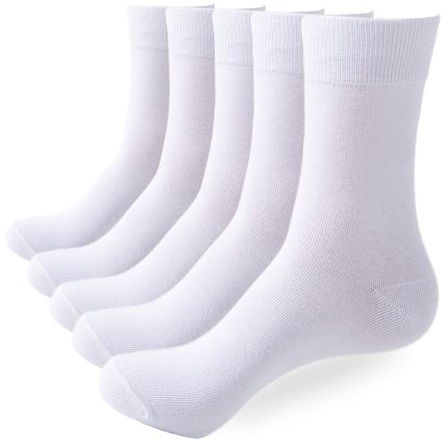 Hocerlu Cotton Socks for Men Women 5 Pack – Soft Breathable Thin Crew Socks for Office, Business, School & Casual Everyday Wear, UK 4–6