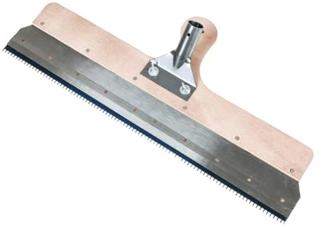 WRQIOO Großflächenrakel 560mm, Rakel Ausgleichsmasse, Zahnrakel, Holz Flächenrakel mit Gelenk, Stehrakel Gezahnt mit Steckvorrichtung, Ausgleichsmasse Boden, Flächenspachtel