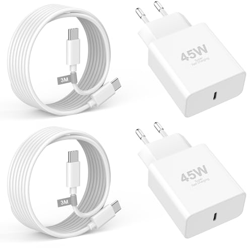 iPhone 17 16 15 Chargeur, 4-Pack [Certifié MFi] 45W USB C Chargeur Rapide et 3M de Câble C to C Charge Secteur Mural Adaptateur Alimentation pour iPhone 17/17 Pro/17 Pro Max/Air/16 15 Pro Max