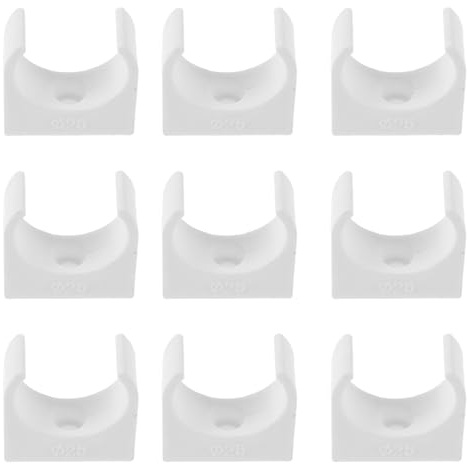 Sewroro 50pcs Heavy Duty Water Pipe Clamps Plastic Hose Clamp Brackets for Secure Tube Wire Fixing White Weatherproof Pipe Clips for Indoor Outdoor Use