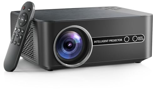 [Buit-in Apps ] INMOZATA Smart Projector 600 ANSI Brightness Native 1080P Full HD Support 4K, WiFi 6 & Bluetooth, Auto Keystone & Focus, Outdoor Home Cinema Projector for Laptop, PC, Smartphone