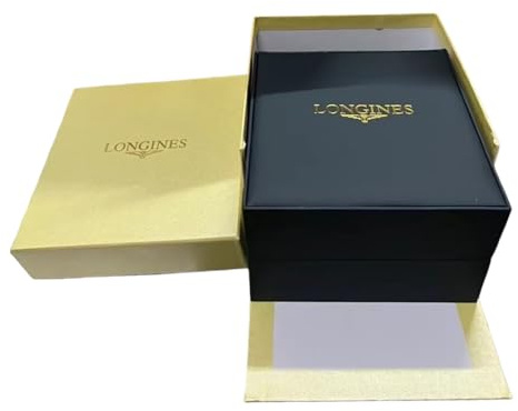 ROUREOX Set Scatola Regalo Orologi Uomo Imballaggio Completo Borsa Beige Cartone Esterno Custodia Blu per Longines La Grande Classique