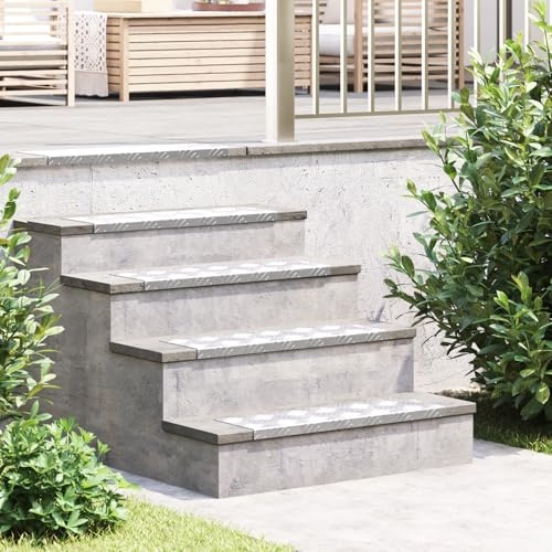 RMIHSJG Gradini per scale in alluminio, antiscivolo, 15 pezzi, 60 x 18 cm, stile industriale, gradino quadrato con superficie a coste, per interni ed esterni, livelli di sicurezza durevoli