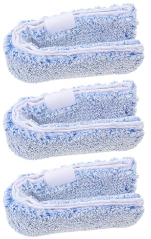 DOITOOL 3pcs 14-inch Replacement Window Cleaning Squeegee Sleeves Microfibre Washer Pads Reusable Scrubber Refills for Home and Office Glass Cleaning