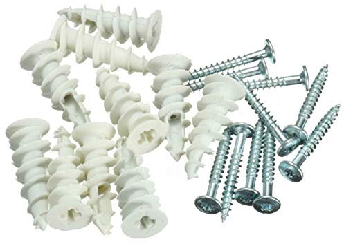 Nartel® Nylon Self Drilling Plasterboard Fixings Raw Plugs Cavity Wall White/Beige. Pack of 25.