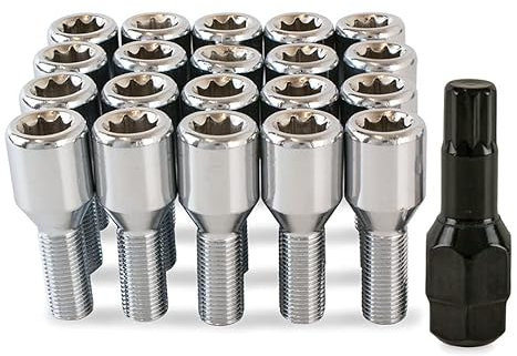 20 x Chrome Tuner Bolts Compatible With Citroen C4 Picasso with Aftermarket Alloy Wheels Part No.20BM22TK+HKEY315