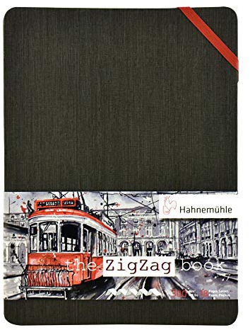 Hahnemühle ZigZag Book, Leporello Aquarellbuch mit feinkörniger Oberfläche, 300 g/m², 18 Seiten, DIN A5