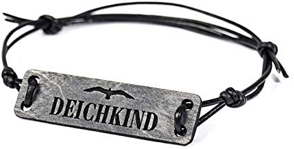 Armband DEICH-KIND im Treibholz-Look- maritimes Holz-Armband für Damen & Herren mit Gravur – in edler Geschenk-Box