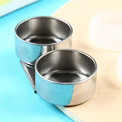 Large Mouth Double Palette Cup Stainless Steel Dipper Palette Cup Oil Container Paint Turpentine Solvent Container with Screw Cap